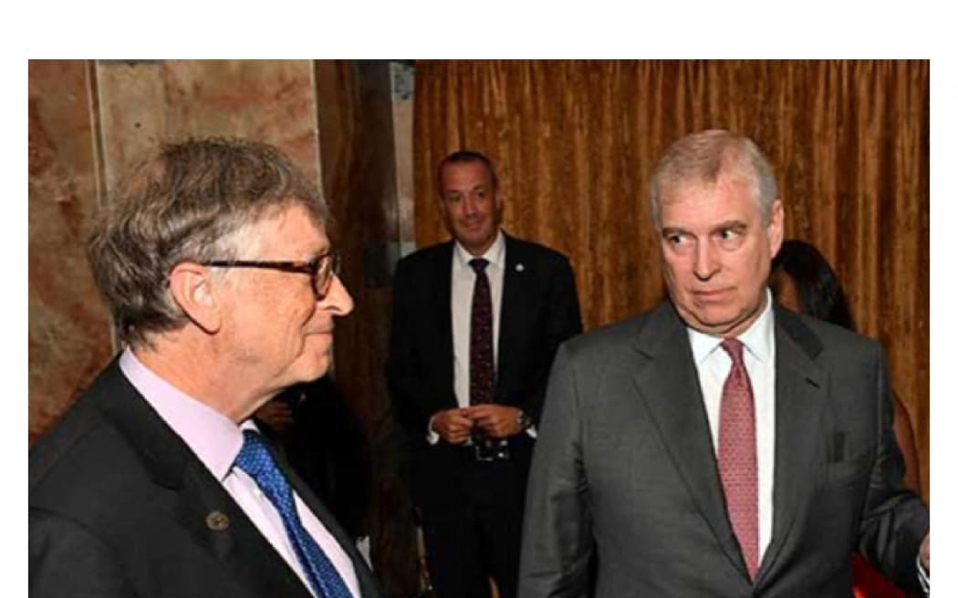 This undated photo from the personal collection of Jeffrey Epstein provided by the Democrats on the House Oversight Committee on 12 December, 2025, shows Microsoft co-founder and US philanthropist Bill Gates (left) and the former Prince Andrew.
