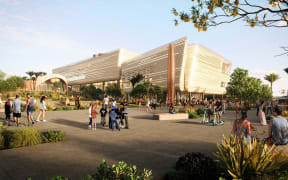 Artist's impression of the civic whare, exhibition gallery and museum