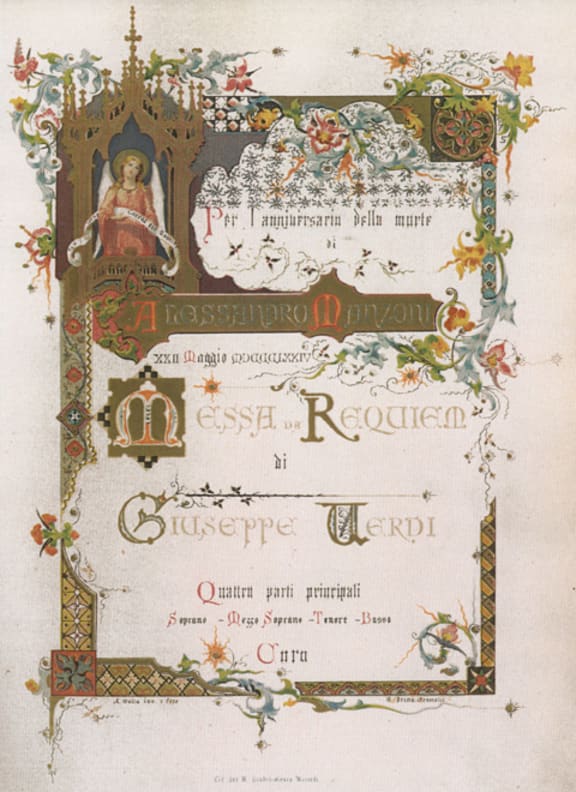 Title page of first edition of Verdi Requiem