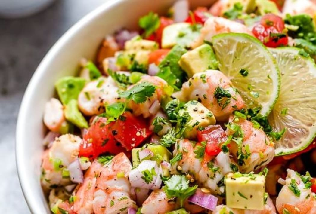 Avocado & Prawn Salad with Lime Coriander Dressing