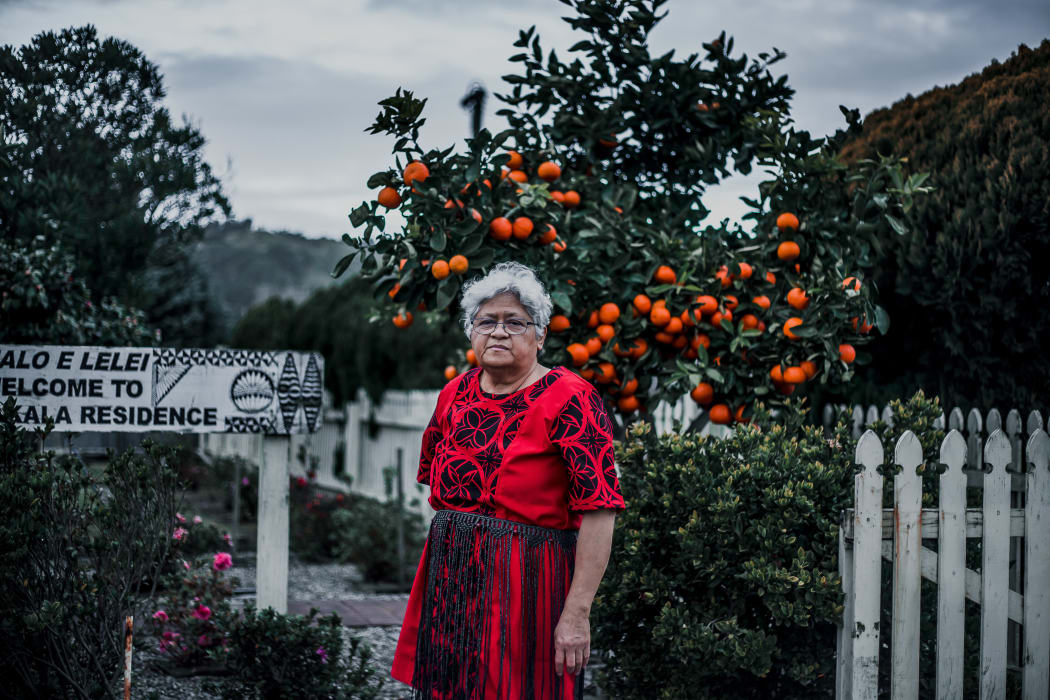 Liliani Waigth outside her garden, named Kolokakala.