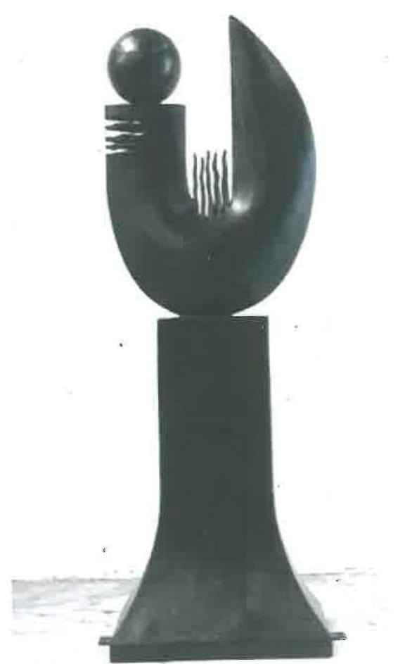 The stolen Paul Dibble statue.