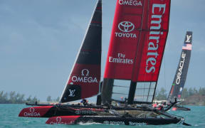 Team New Zealand sailing in Bermuda 2015.