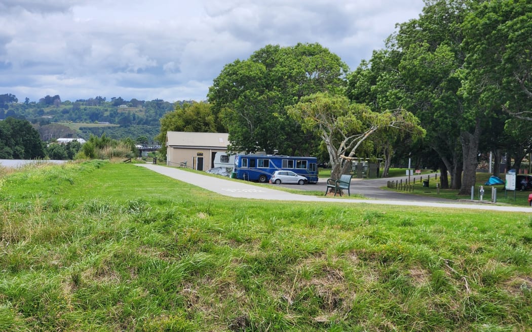 Whanganui District Council's Kowhai Park freedom camping site, where the homeless were allowed to camp as a temporary measure during the first Covid-19 lockdown in 2020.