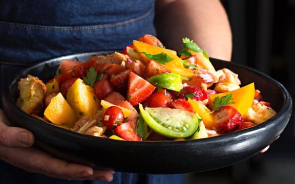Tomato and summer fruit Panzanella