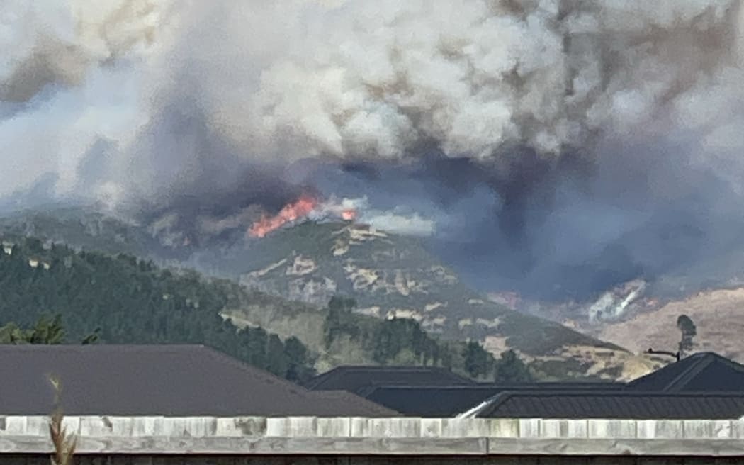 Fire in the Port Hills on 14 February 2024.