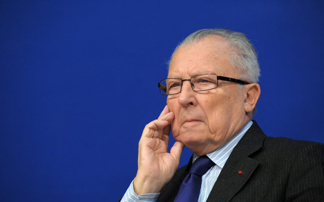 Former European Commission Chief Jacques Delors listens during a conference on the competitiveness of the French economy, at the Economy Ministry in Paris, on November 6, 2012.