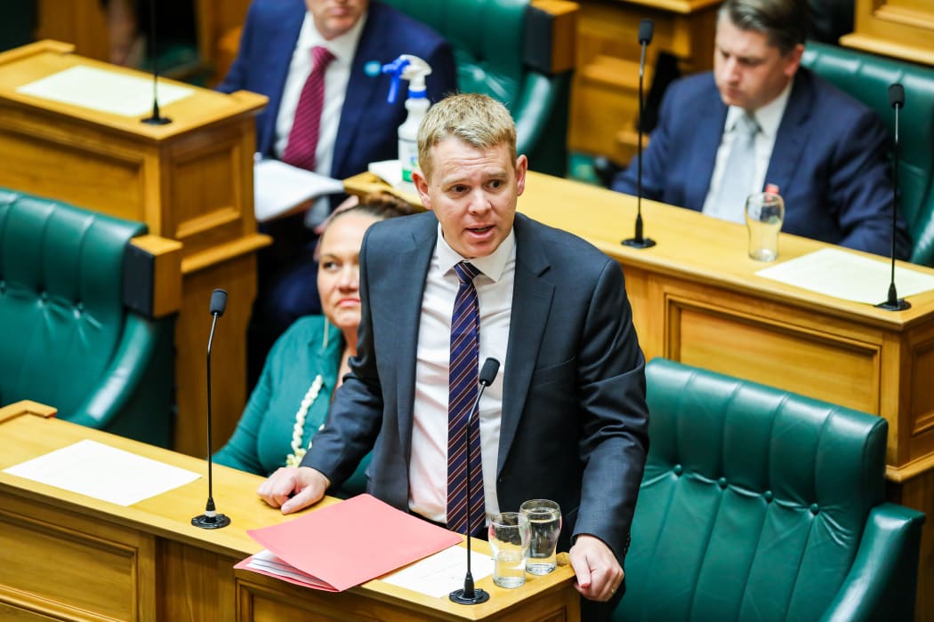 The Leader of the House Chris Hipkins makes a point of order in the debating chamber