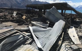 The framework is all that remains of this Lake Ōhau Village home.