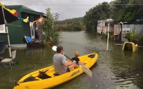 Flooding at Cooks Beach.