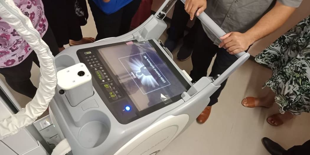 Training on how to properly use the mobile x-ray machine was conducted by the Senior Radiology Technologist, Mr. Lei'aloha Makaafi.