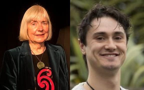 Marilynn Webb and Isaac James Te Reina Cleland, recipients of 2018 Te Waka Toi awards