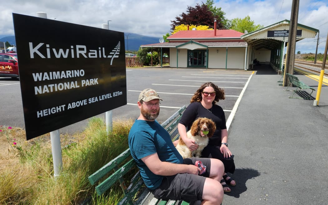 "A beautiful name": Residents Anthony and Alex Gurr support the name change for both the village and the station.