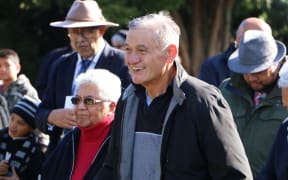 King Tuheitia at the 160th anniversary of the Māori King movement in Ngaruawahia.