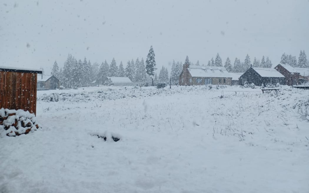 Snow at Castle Hill Village.