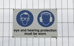Construction site safety signage.