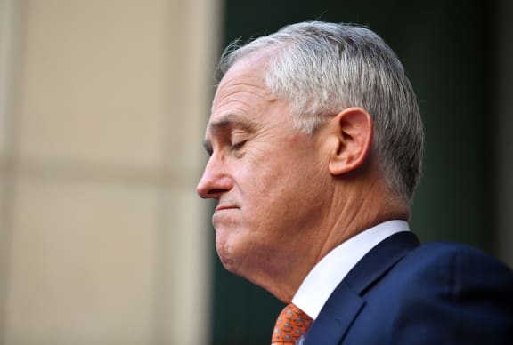 Australia's outgoing Prime Minister Malcolm Turnbull speaks at a press conference in Canberra on August 24, 2018.