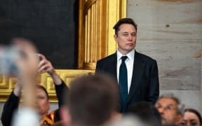 Elon Musk attends the inauguration ceremony for Donald Trump in the US Capitol Rotunda in Washington, DC.