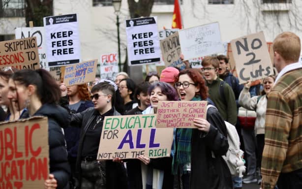 Students protest scrapping of fees free, accuse government of using ...