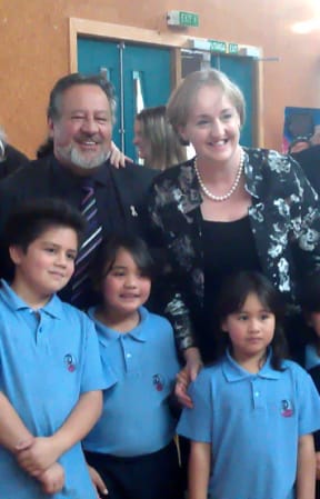 Pita Sharples and Amy Adams made the pre-Budget announcement at a Lower Hutt school.