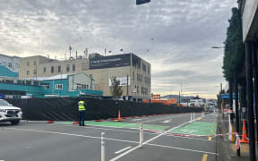 A black fence had been put up around Loafers Lodge.