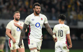 England captain Courtney Lawes during the first Test match of the International Rugby Test series between Australia and England at Optus Stadium in Perth, Saturday, July 2, 2022. (AAP Image/Dave Hunt/ www.photosport.nz)