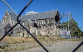 February 14, 2016 - ChristChurch Cathedral which was damaged in the earthquakes of 2011 is seen behind a fence.