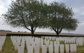 The New Zealand Defence contingent for the commemoration took part in the sunset ceremony next to the New Zealand Battlefield Memorial.