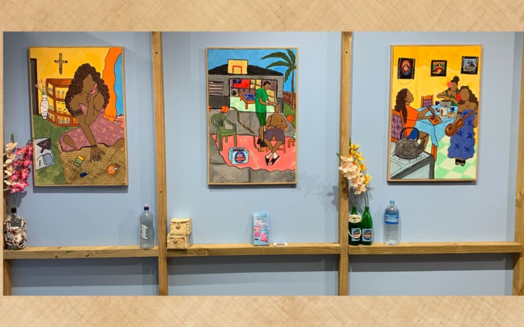 Artwork from the exhibition Queen Fiapoto: switch, code, reverse by the Samoan artists collective Malae/Co.