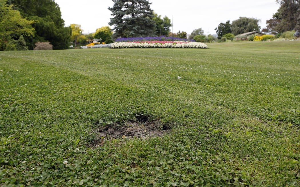 Over 100 holes have been left at the park that need repairing and a regrass. SUPPLIED: STUFF - SINGLE USE ONLY