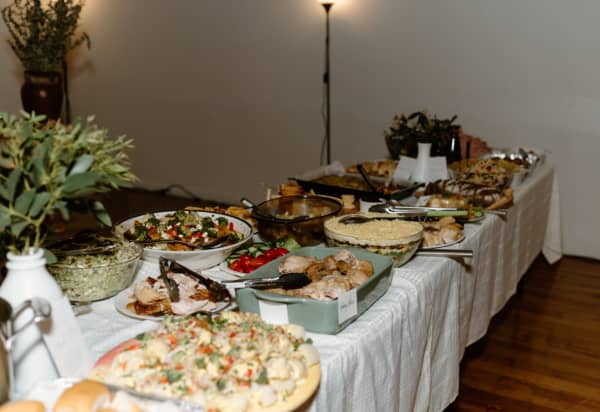 The potluck dinner at the wedding of Abigail Smithies' sister.