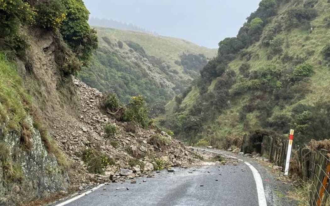 Takarau Gorge Road - which links Johnsonville and Mākara Beach - is partially blocked by slip.