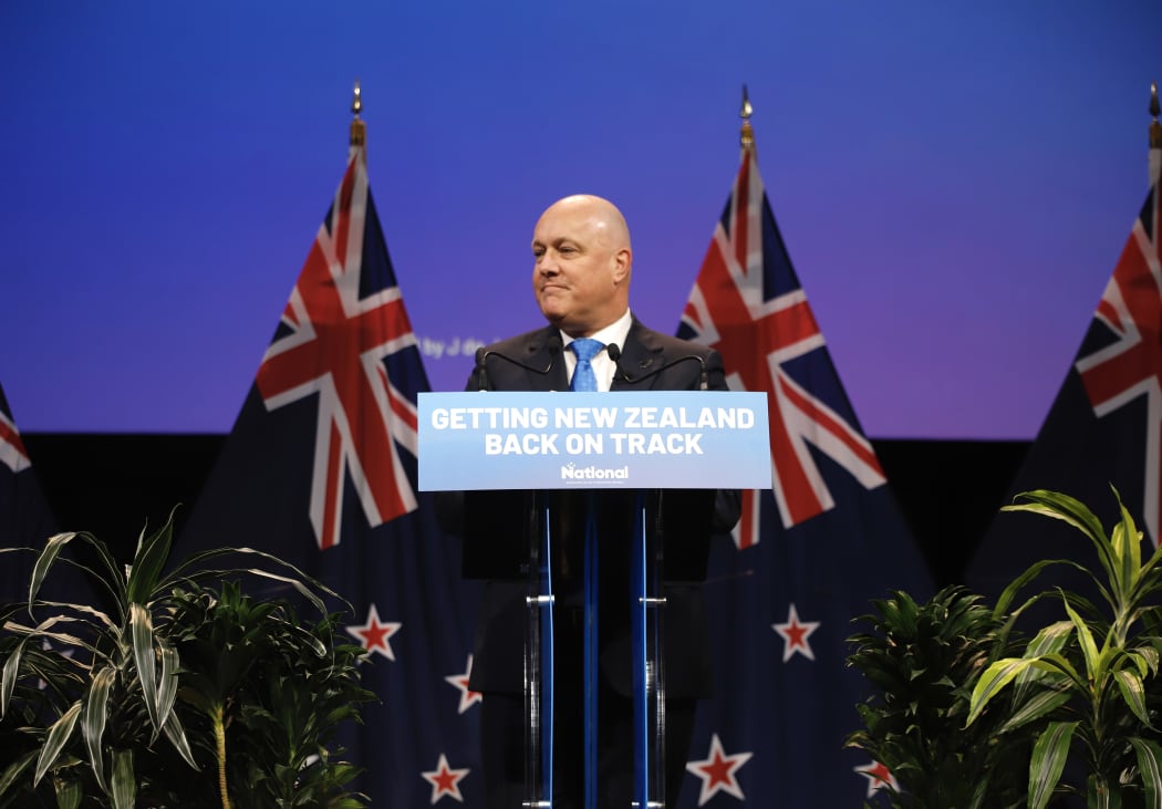 Christopher Luxon delivers his keynote speech at the National Party conference 4 August 2024.