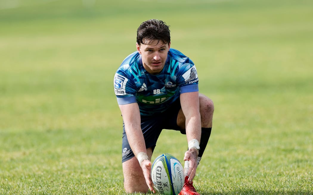 Beauden Barrett during a Blues training session.