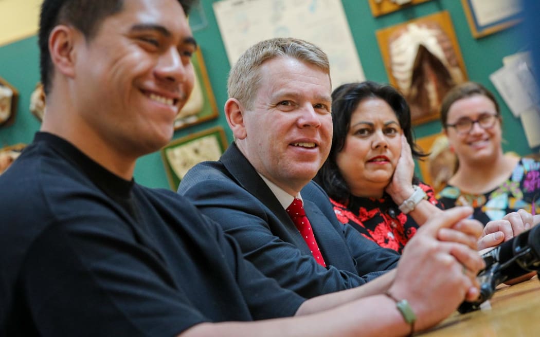 Chris Hipkins and Ayesha Verrall in Dunedin