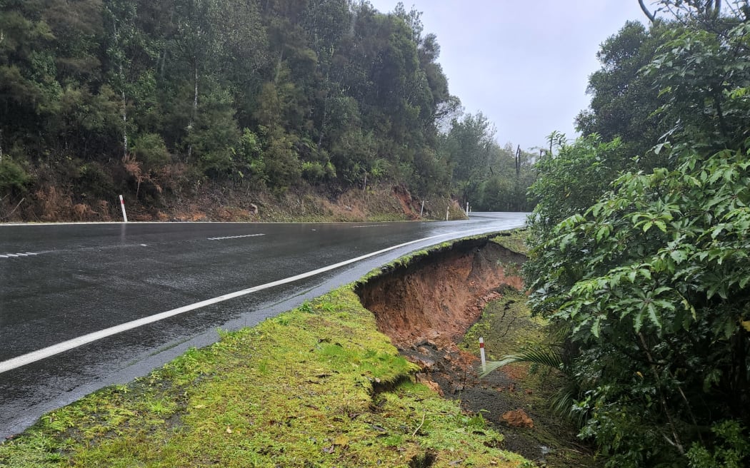 State Highway One through Mangamuka Gorge has been badly damaged by torrential rain.