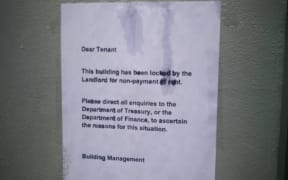 Document notifying PNG building shut down over non payment of rent