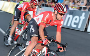 Greg Henderson riding for his Lotto Soudal team in Europe.