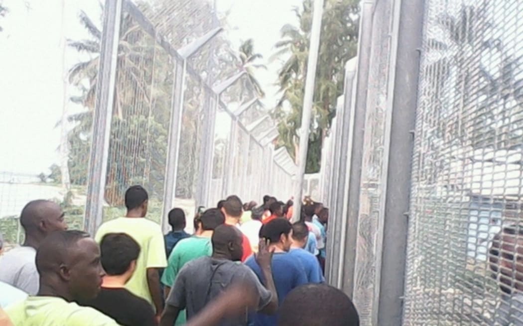 Protest by refugees and asylum seekers on Manus Island.