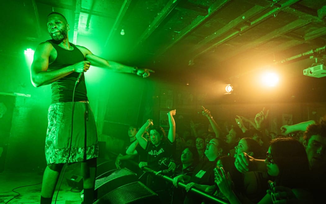 Flowdan performs at the San Fran in Wellington.
