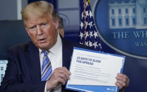 WASHINGTON, DC - MARCH 23:  U.S. President Donald Trump speaks at the daily coronavirus briefing at the White House on March 23, 2020 in Washington, DC.