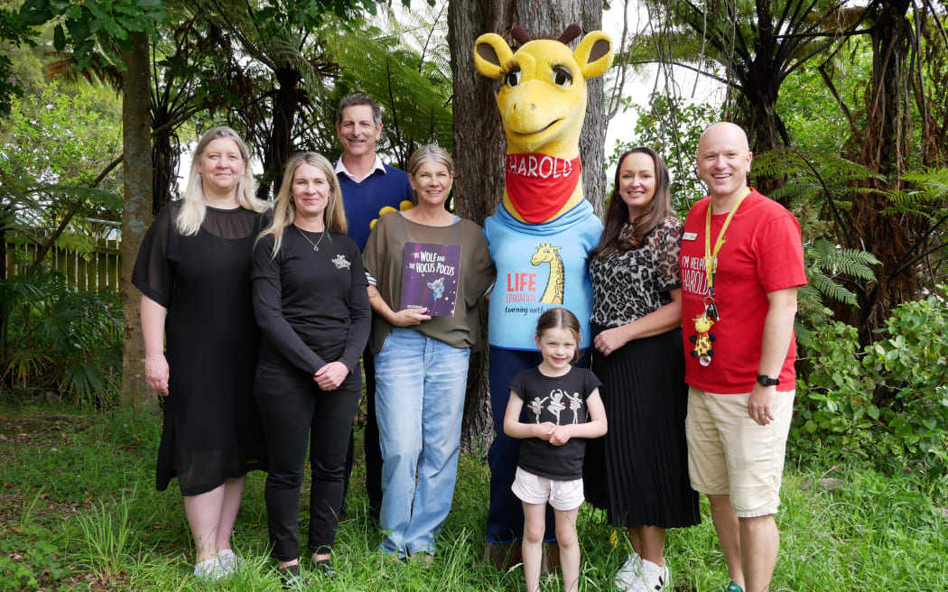 Members of the Life Education Trust and Save the Children with author Avril McDonald.