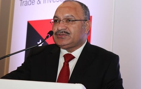 Papua New Guinea Prime Minister Peter O'Neill at the UK-PNG Trade and Investment Forum.