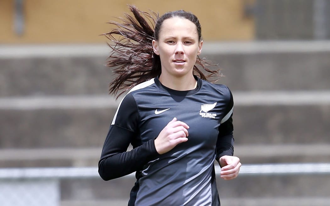 Daisy Cleverley training for the Football Ferns