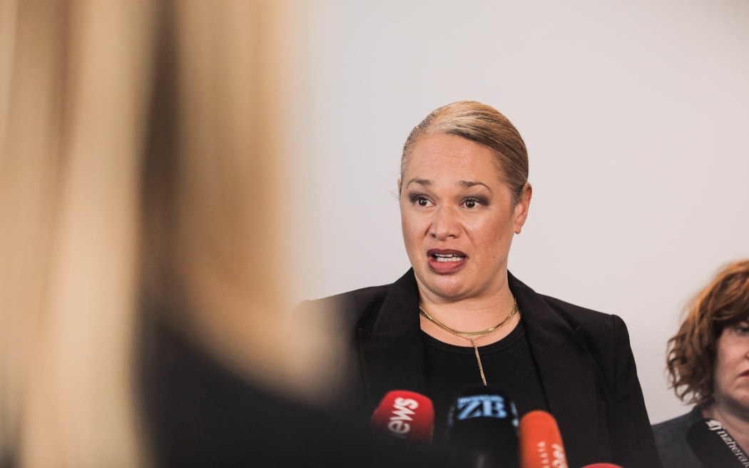 Wellington mayor Tory Whanau speaks to media on 22 October 2024 after Simeon Brown announces a Crown observer will be appointed to Wellington City Council.