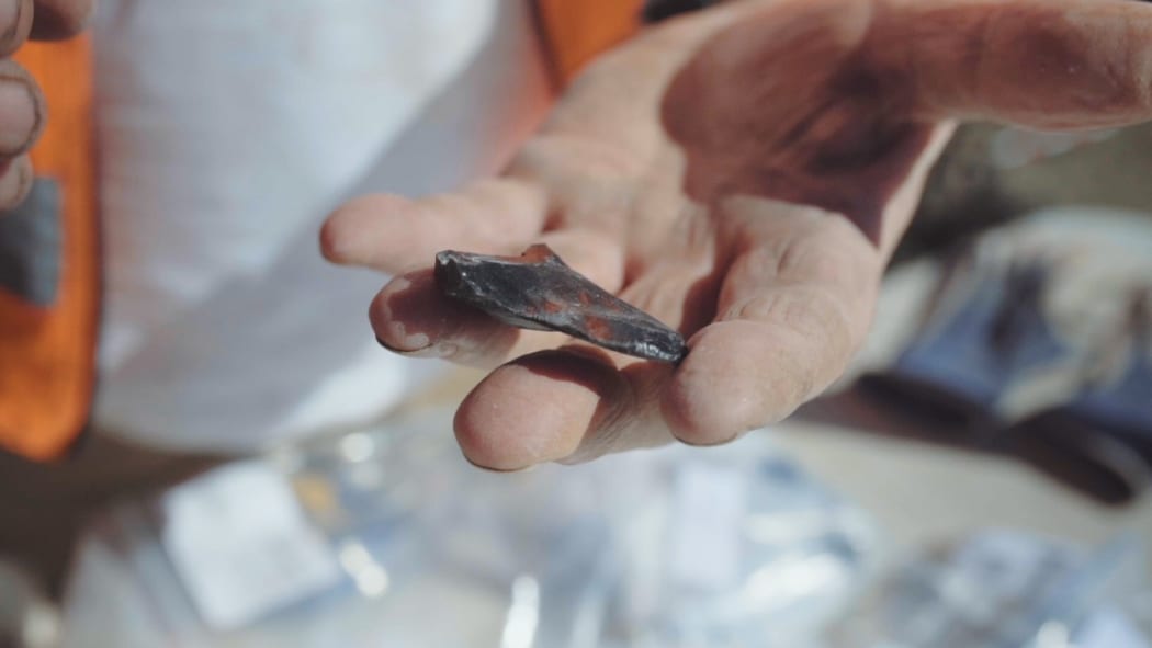 Stone tools made of obsidian were among the objects excavated