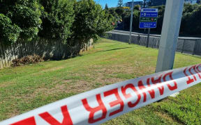 Scene of an electric scooter crash on Ian McKinnon Drive in Auckland's Eden Terrace.