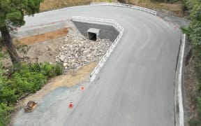 The Ronga Road culvert on the road to French Pass, one of the many works completed as part of the Marlborough Roads Recovery programme.