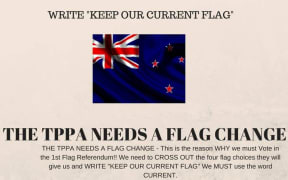 A screenshot posted to Twitter of a message linking the flag change and TPP.