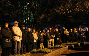 ANZAC services in Martinborough Square, Greymouth.